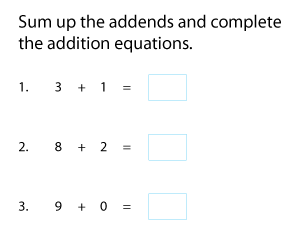 Addition | Sums up to 10