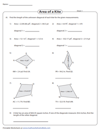 Finding the Diagonal of a Kite | Decimals
