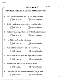 Identifying Alliterations in Sentences
