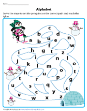 Lowercase Alphabet Maze