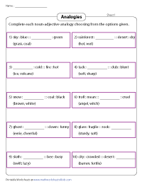 Noun and Adjective Analogies