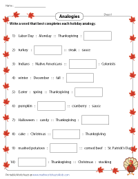 Holiday-Themed Analogies
