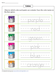 Identifying Colors & Tracing Color Words