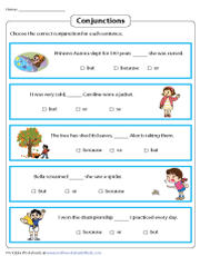 Choosing Correct Conjunctions to Complete Sentences