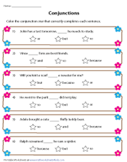 Coloring Conjunctions That Complete Sentences