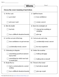 Idioms and Meanings | MCQ