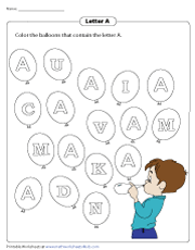 Identifying Letter A | Coloring