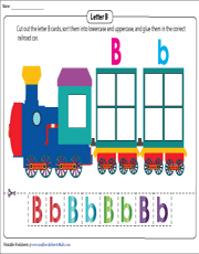 Sorting Uppercase and Lowercase B | Cut and Glue
