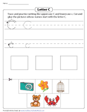 Writing Uppercase and Lowercase C | Cut & Glue