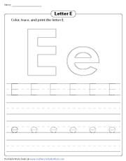 Coloring, Tracing, and Printing Letter E