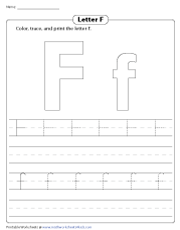 Coloring, Tracing, and Printing Letter F