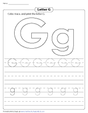 Coloring, Tracing, and Printing Letter G