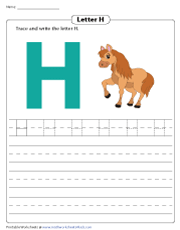Tracing and Writing Letter H