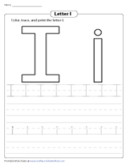 Coloring, Tracing, and Printing Letter I