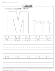 Coloring, Tracing, and Printing Letter M
