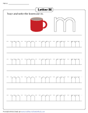 Tracing and Writing Lowercase M