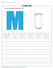 Tracing and Writing Letter M