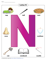 Letter N Chart | Recognizing Letter N