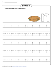 Tracing and Writing Lowercase N