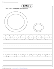 Coloring, Tracing, and Printing Letter O