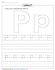 Coloring, Tracing, and Printing Letter P