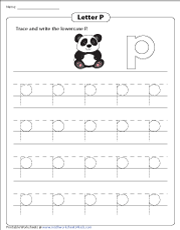 Tracing and Writing Lowercase P