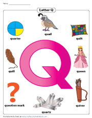 Letter Q Chart | Recognizing Letter Q