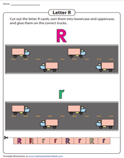 Sorting Uppercase and Lowercase R | Cut and Glue
