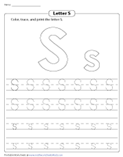 Coloring, Tracing, and Printing Letter S