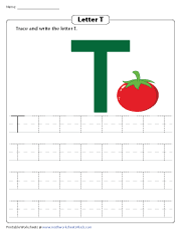 Tracing and Writing Letter T