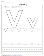 Coloring, Tracing, and Printing Letter V
