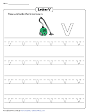 Tracing and Writing Lowercase V