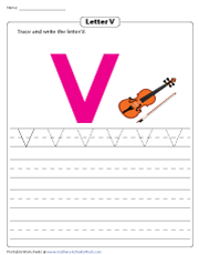 Tracing and Writing Letter V