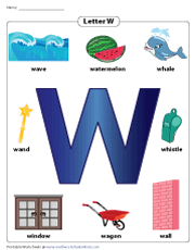 Letter W Chart | Recognizing Letter W