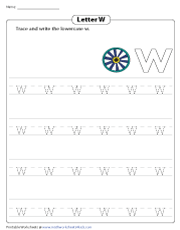 Tracing and Writing Lowercase W