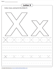 Coloring, Tracing, and Printing Letter X