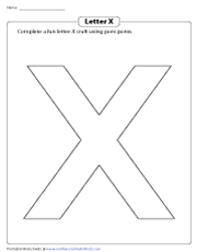 Crafting Letter X Using Pom Poms
