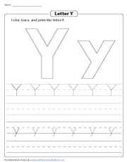 Coloring, Tracing, and Printing Letter Y