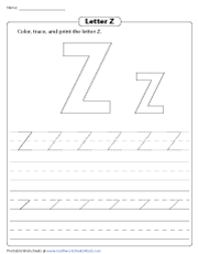 Coloring, Tracing, and Printing Letter Z