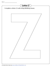 Crafting Letter Z Using Straws