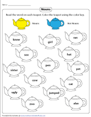 Coloring Words to Identify Nouns