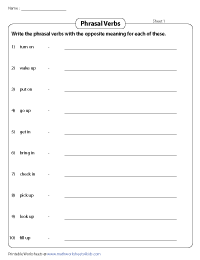 Opposites of Phrasal Verbs