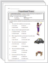 Prepositional Phrases Worksheets