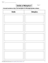 Sorting Similes and Metaphors | Cut and Glue