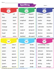 Third Grade Spelling Worksheets