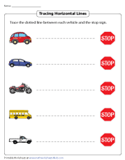 Tracing Horizontal Lines between Vehicles and Stop Signs