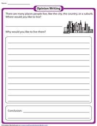 Fourth Grade Opinion Writing Prompts