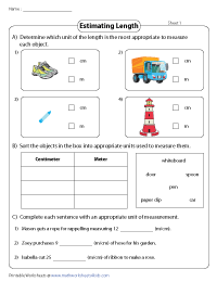 Identifying Suitable Units of Measurement - Metric