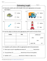 Identifying Suitable Units of Measurement - Customary