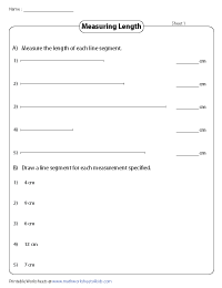 Measuring and Drawing Line Segments - Centimeters